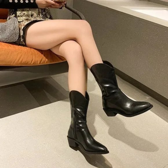 Doc Martens new side zip ankle boot chunky kitten heel boot - Picture 2 of 4